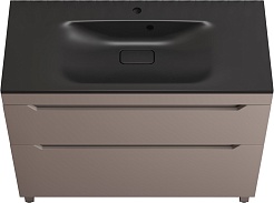 Style Line Тумба с кварцевой раковиной антрацит Остин 100 тауп темный – фотография-1